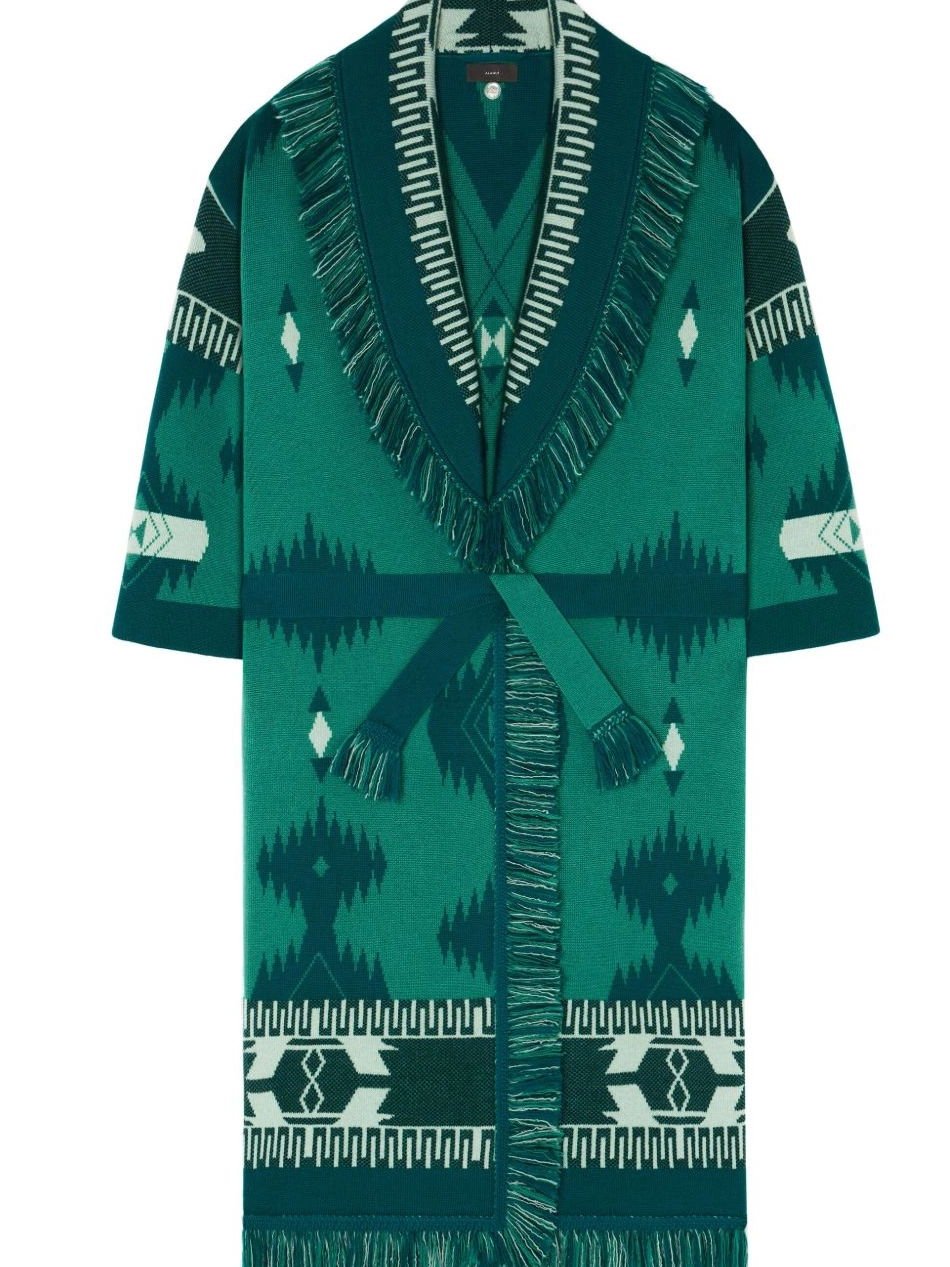 patterned-jacquard Alanui virgin-wool Women cardigan 0429